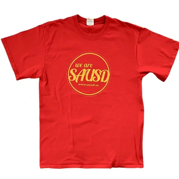 Deadstock red and gold vintage graphic tee “sausd” - Picture 1 of 4